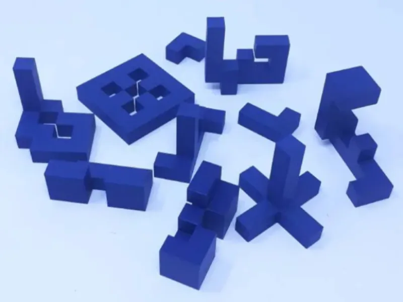 简单立方体拼图 第1级 - 10件套拼装组合