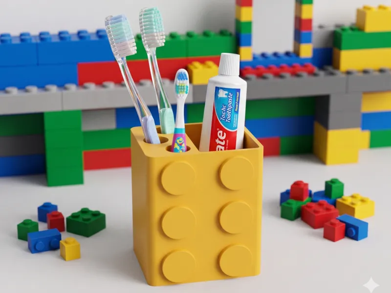 porta cepillo forma de lego