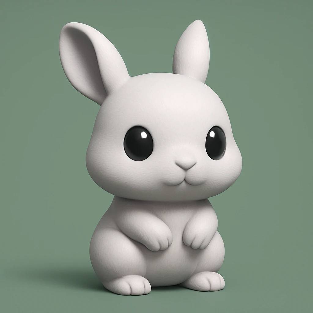 Chibi Bunny Figurine - Miniatures - PLA - 3D printed product - фото 2