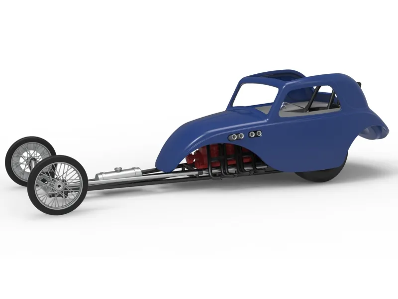 Front engine old school dragster with shell V13 Scale 1:25