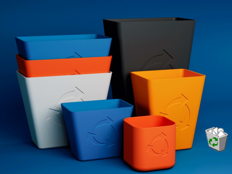 Retro 98 Recycle Bin - Desk Organizer & Planter - 5 Sizes