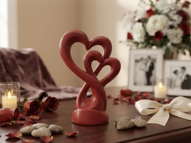 ❤️ Twisted Hearts Sculpture – Intertwined Love Decoration