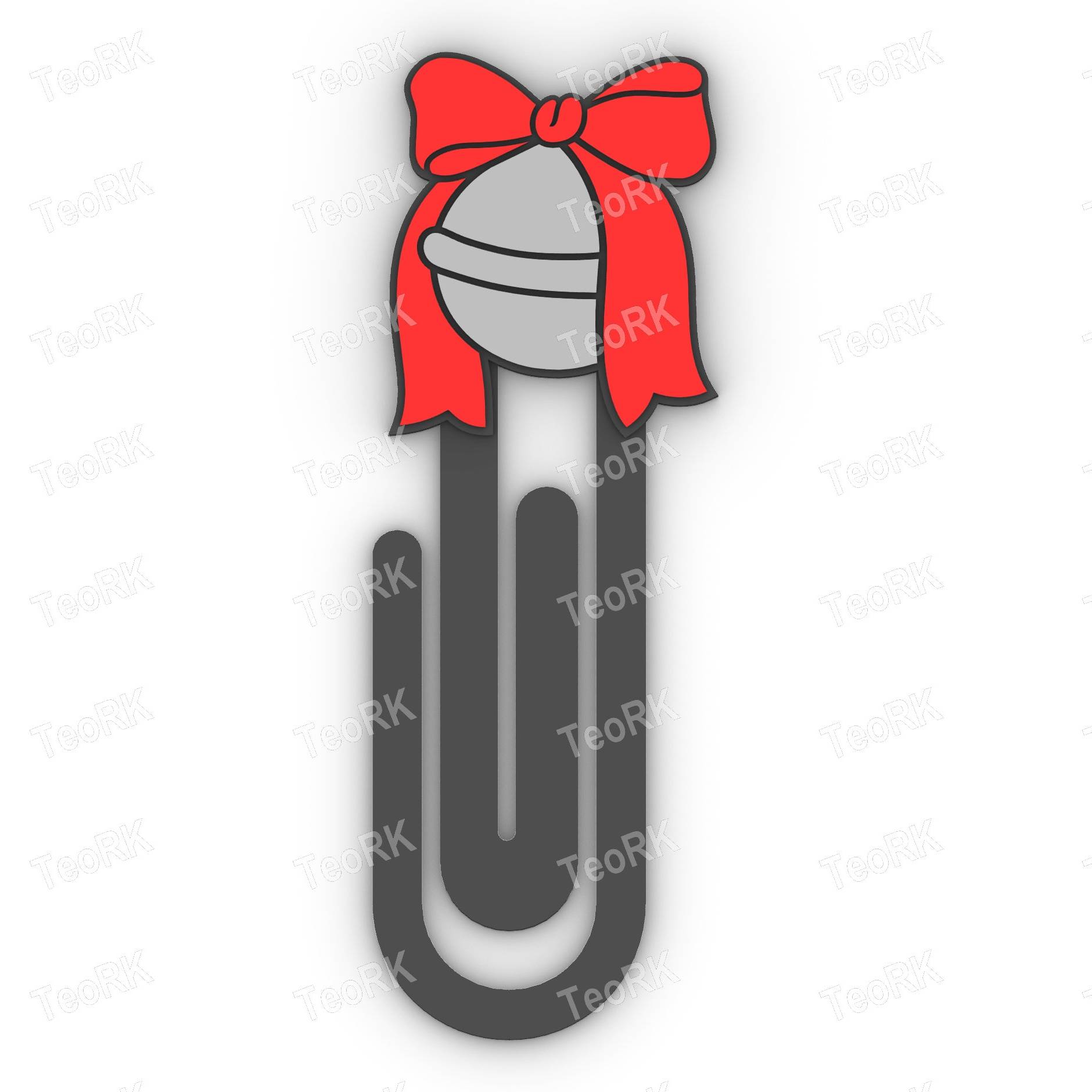 Paperclip Bell with Bow - bookmark