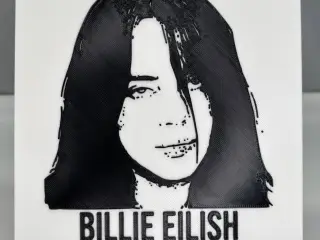 Billie Eilish portrait svg 150mm tile art