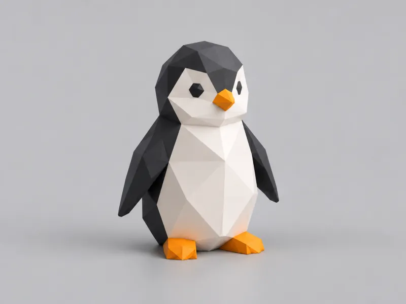 Pinguim Low-Poly | Coleção de Fantasia