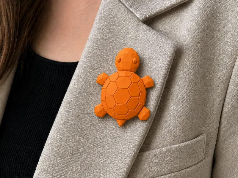 Low poly Turtle badge / keychain