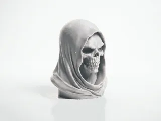 Grim Reaper Hooded Skull Bust Fantasy 3D Printable