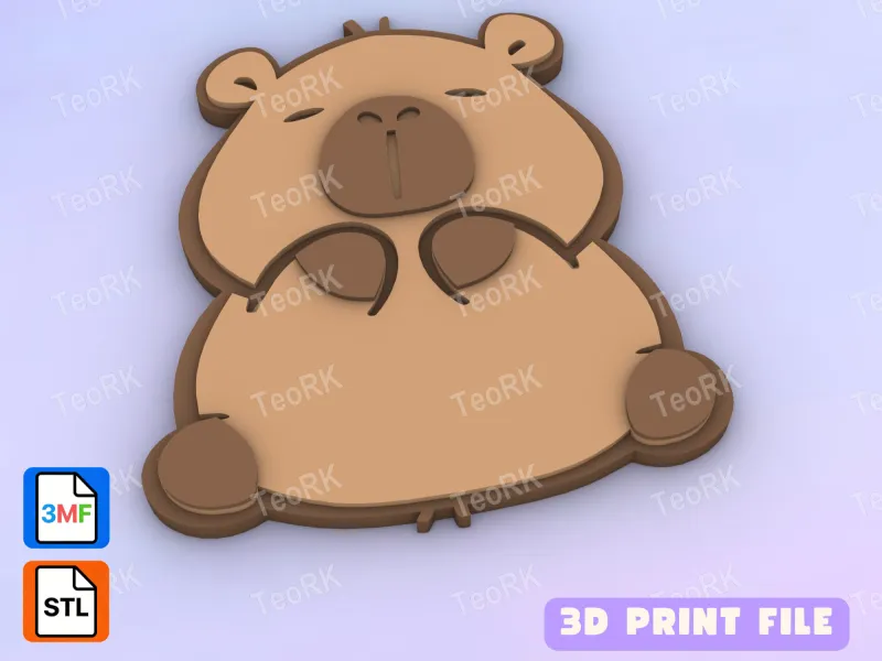 Badge Reel Topper Flat Back cute capybara