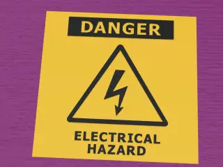 Danger sign for electrical hazard