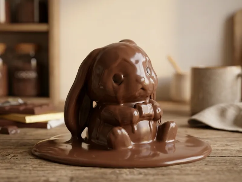 Melted chocolate bunny 2