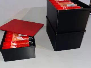Stackable storage boxes for glue sticks