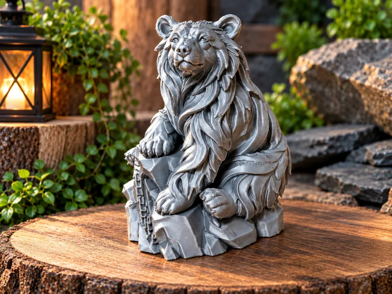 Majestueuze beer op rots – Gedetailleerde wildlife-decoratie