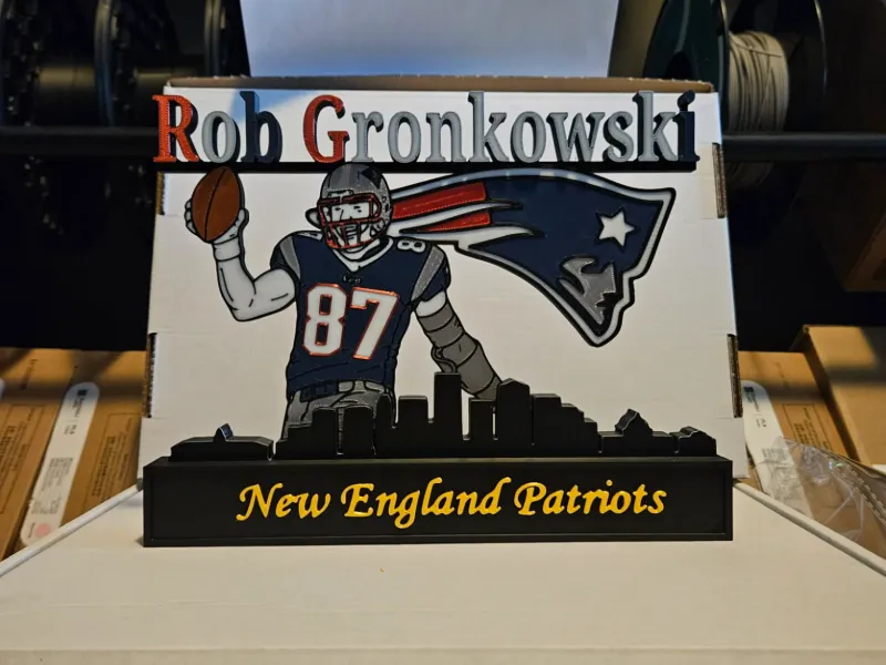 Exhibidor de Rob Gronkowski de los New England Patriots