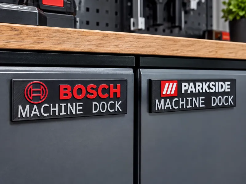 Placas para Armários de Oficina – Encaixe de Máquinas BOSCH e PARKSIDE