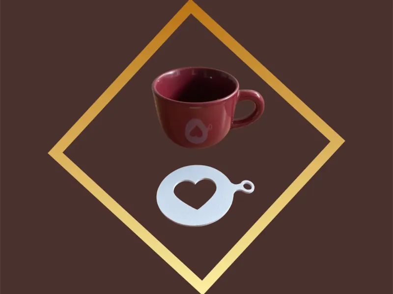 Molde para decoração de café com leite