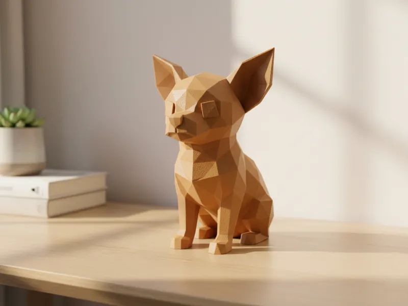 Чихуахуа в стиле low-poly – Современный дизайн в стиле low-poly.