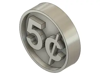 Play Money 5 Cent Coin
