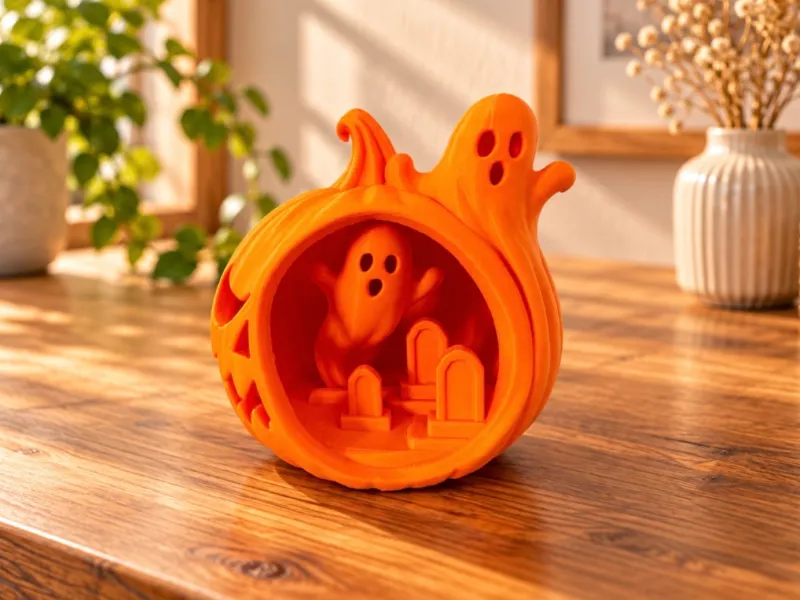 Abóbora Assombrada – Decoração de Halloween com Fantasmas Assustadores