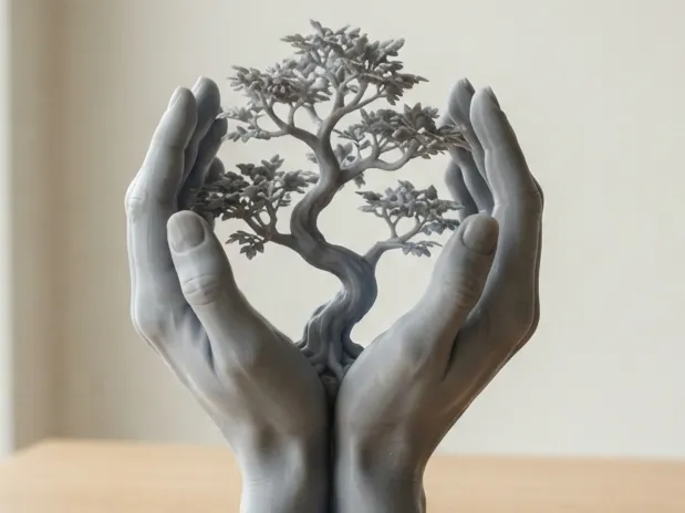 Hands around a Tree