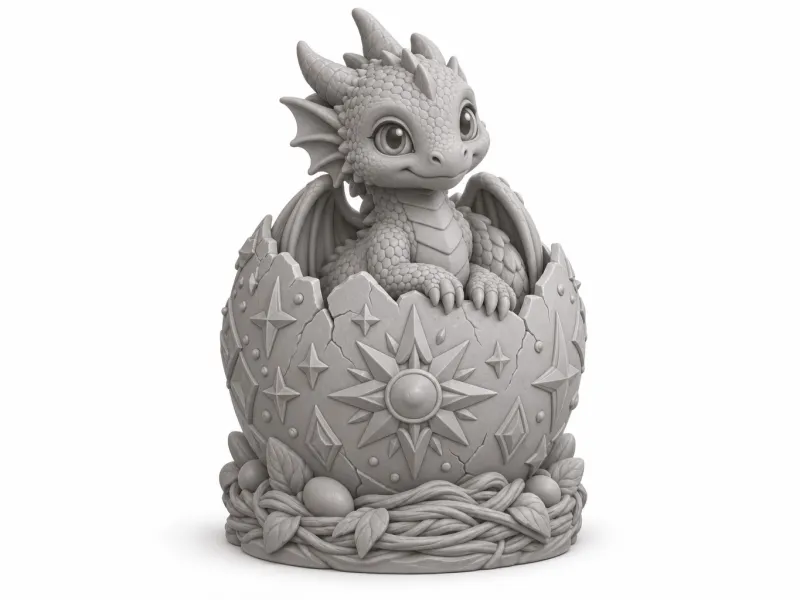 Baby Dragon Hatching - New Year Figurine