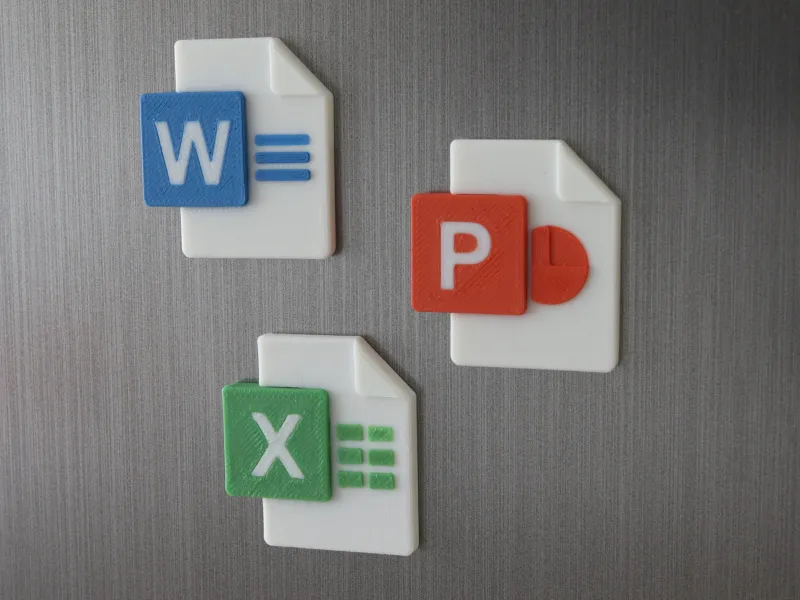 Microsoft Office Fridge Magnets - Excel Word Powerpoint