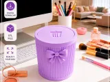 desktop trash can stl, mini vanity bin with lid-0