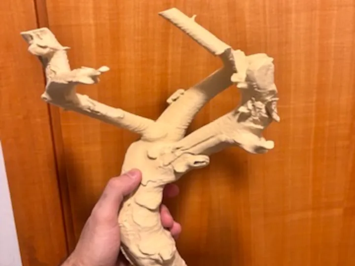 Ramo d'albero stilizzato / Posatoio naturale per diorama