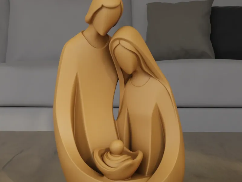 Minimalist Holy Family 3D Printable STL Model