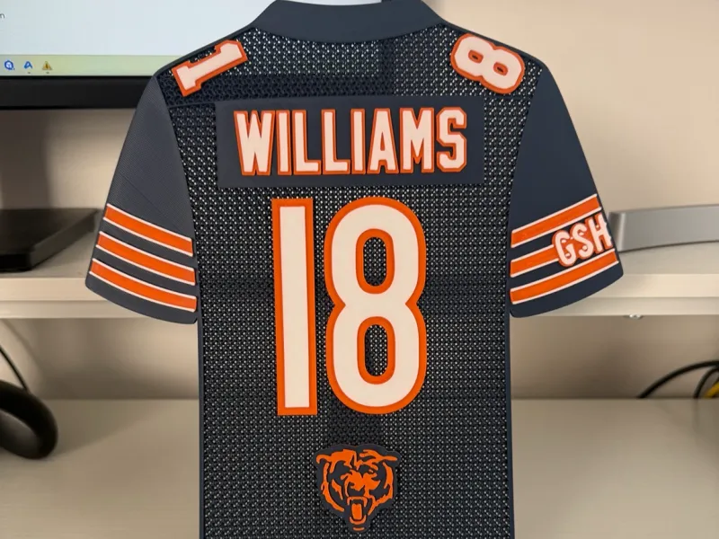 Caleb Williams #18 Chicago Bears – 3D Printed Jersey Display