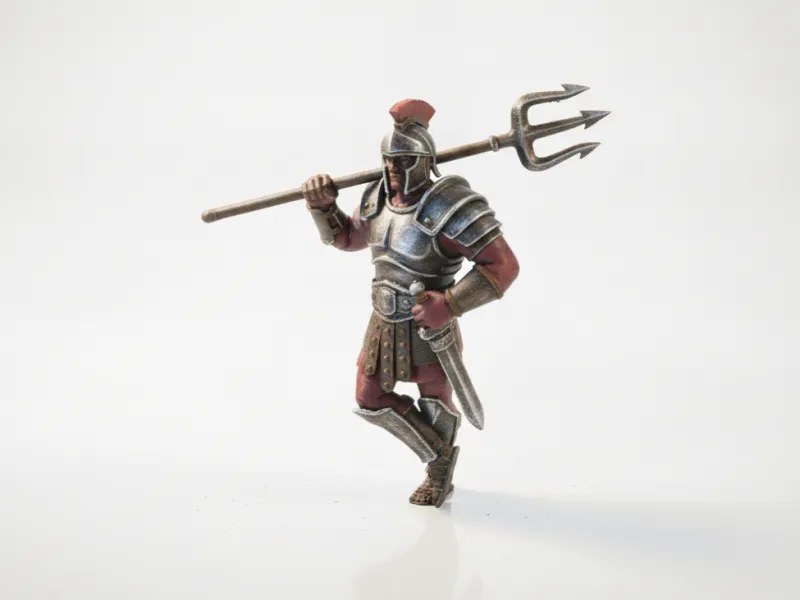 Statuetta Fantasy del Guerriero Gladiatore dell'Oceano Stampabile in 3D