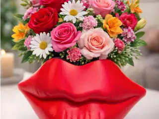 Valentine’s Day Lips Vase