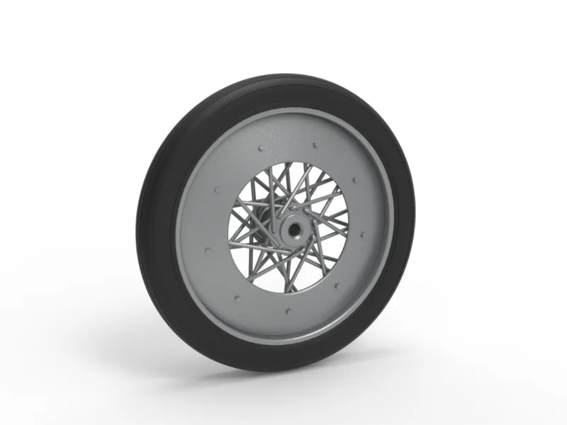 Front wire wheel of vintage dragster Version 3 Scale 1:25