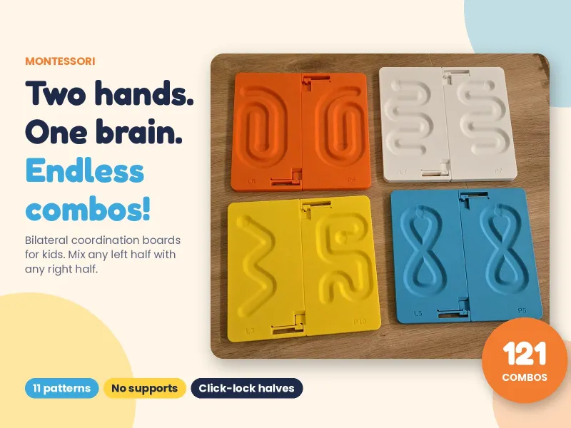 Montessori Bilateral Coordination Boards Mix&Match