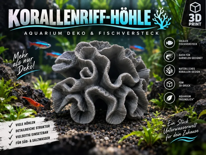 🪸 Koraalrifgrot – Aquariumdecoratie & visschuilplaats