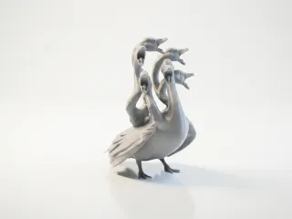 Hydra Swan Fantasy Mythology Figurine 3D Printable