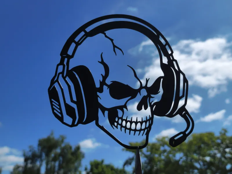 Skull Gamer Headset Wall Art
