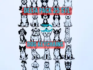 Delta Pack 25 stl dog keychains