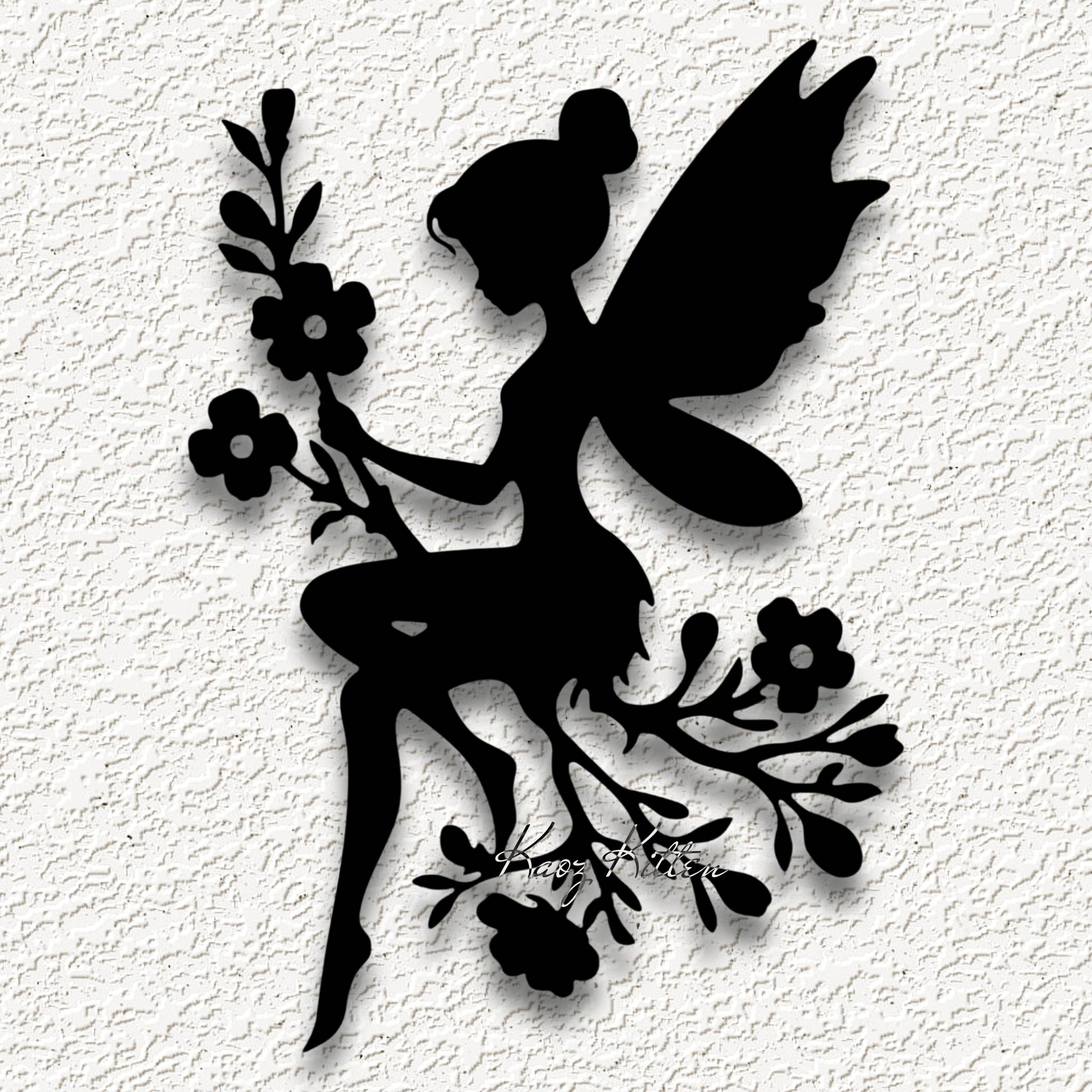 forest fairy on flower branch wall art home decor