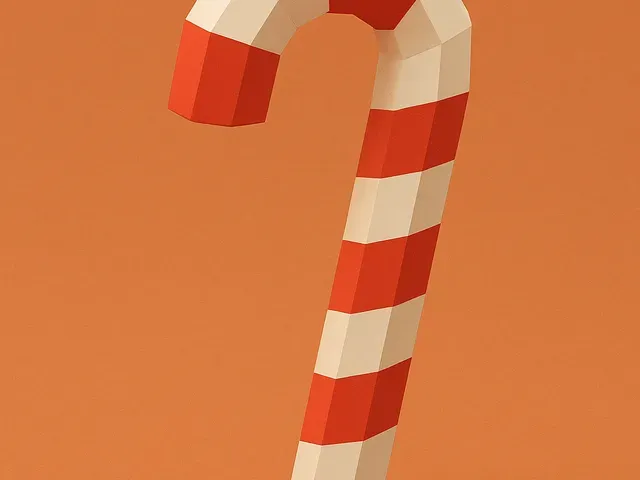 Low Poly Candy Cane 3D Model