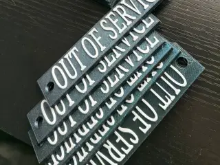 Out Of Service Tags - Designed to be used with a carabiner.