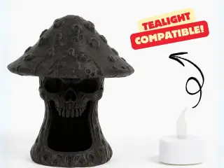 PUMPKIN SKULL MUSHROOM - TEALIGHT / DARK DECOR / HALLOWEEN