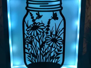Wildflower Mason Jar - Modular Light Box Insert
