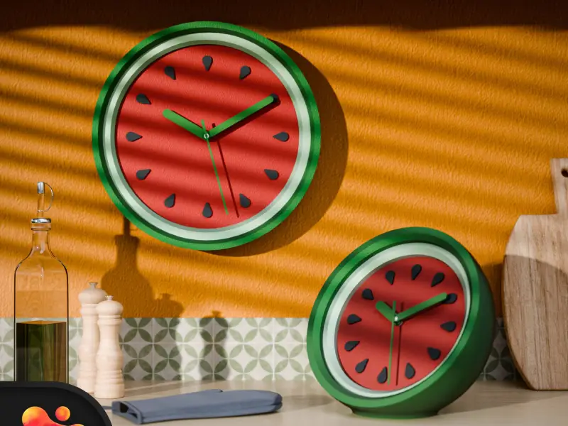 Watermelon Clock Set by Polymeria