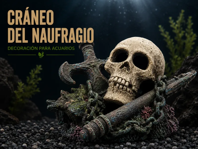 Sunken Skull & Anchor Aquarium Decoration