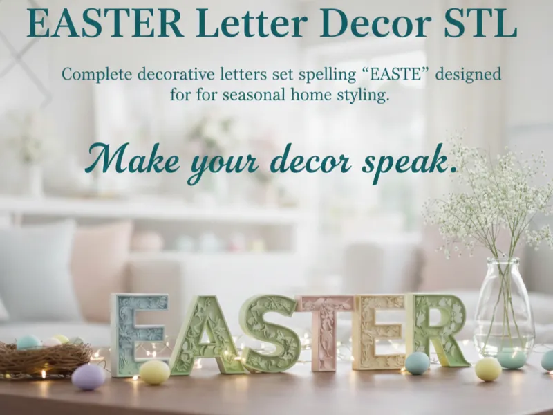 Set di Lettere per Pasqua - Decorazione Primaverile per Mensole