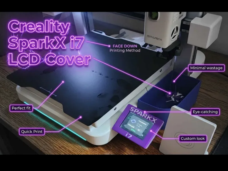 Creality SparkX i7 LCD Cover - CFS Face Down Smooth Finish
