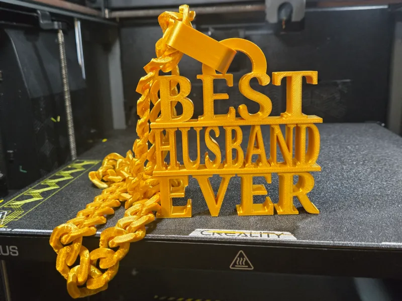 BEST HUSBAND EVER BLING GOLD CHAIN & PENDANT SUPERSTAR GIFT