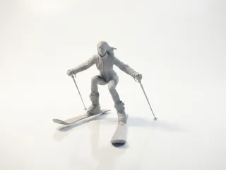 Ski Babe Female Skier Figurine 3D Printable