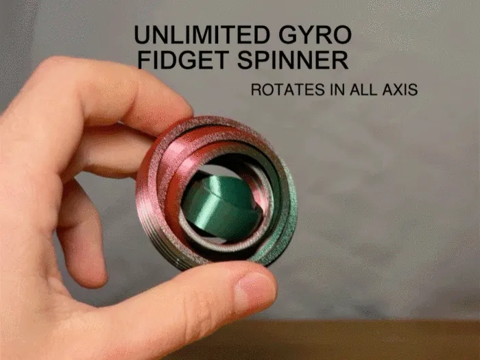 Unlimited Gyro Fidget Spinner - Toys - PLA - 3D printed product
