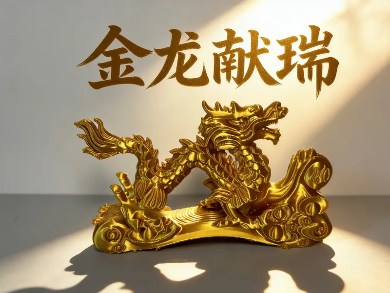 Gouden Draak Brengt Voorspoed  Geluksdraak Ornament